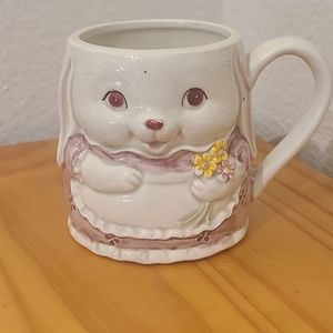 Vintage Kitsch Bunny Rabbit Otagiri Mug Cute Kawaii Ceramic Cup